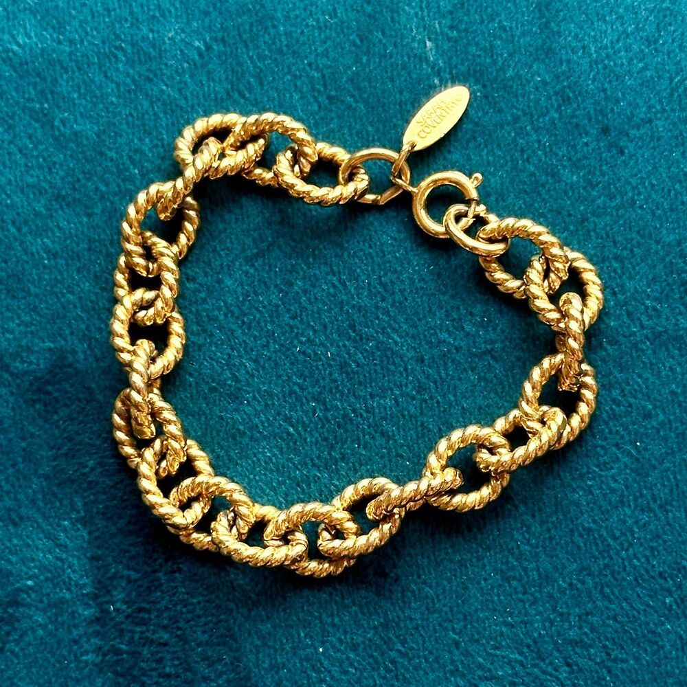 Vintage Sarah Coventry Gold-Tone Rope Chain Bracelet